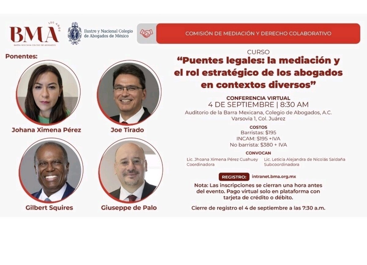 Curso Puentes legales - Comisión de Mediación y Derecho Colaborativo, BMA